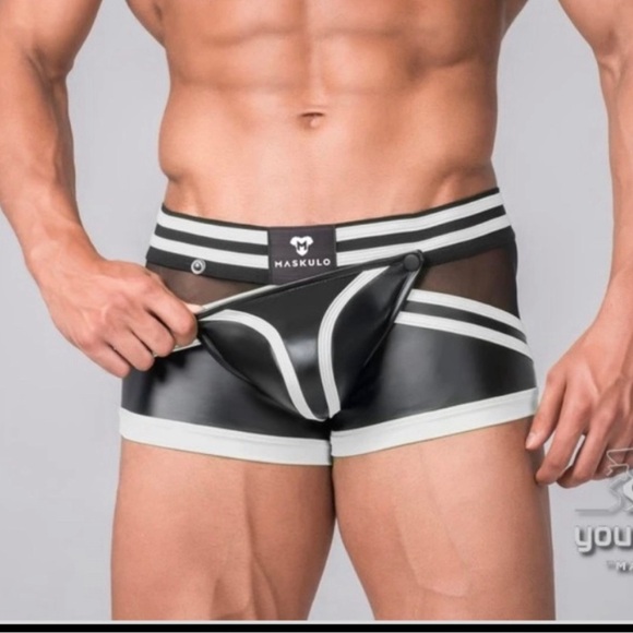 MASKULO - Fetish Trunks Codpiece Open Rear White.TR110-80-M - Picture 4 of 9